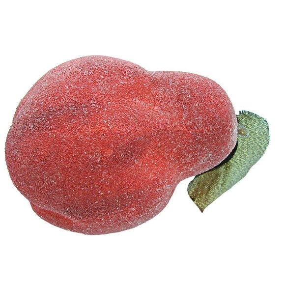 Lot 8 Ornaments Holiday Decor Sugar Glittered Beaded Fruit Apples Pears MCM Vtg - Picture 3 of 12